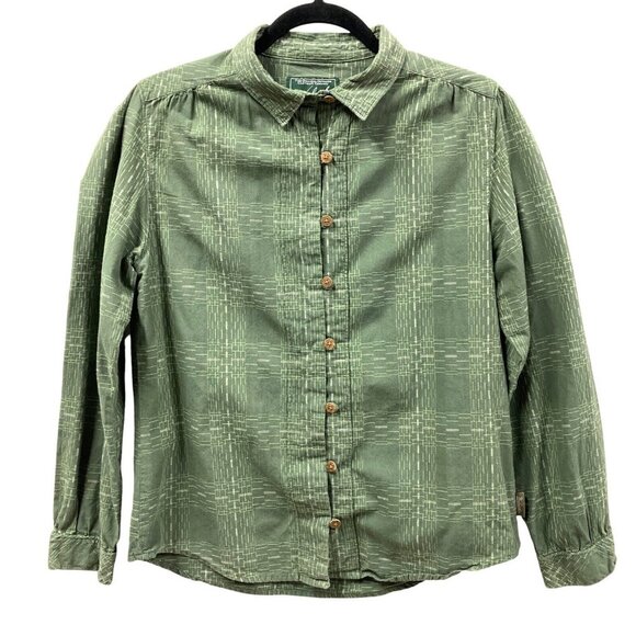 Woolrich Women's Green Pattern Shirt, Size Medium, Cotton, Button Front, Casual‎ - Picture 1 of 10